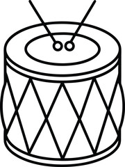 Toy Drum Icon Line Art Vector | Kids Music Toy, Percussion & Rhythm Outline Drawing