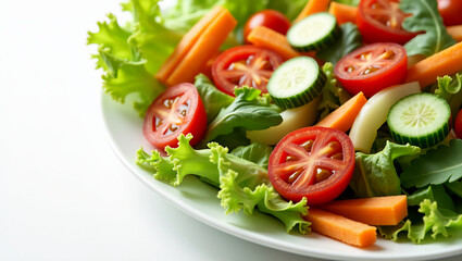 Fresh vegetable salad. Healthy food. Healthy eating concept. Top view close up