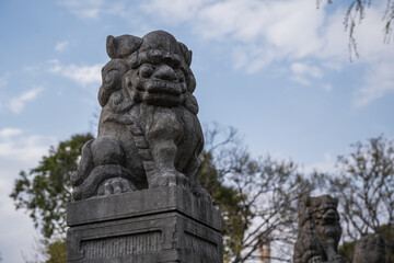 Ancient Chinese Guardian Lion Statue
