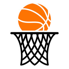 Basketball ring with ball isolated on white background © natrot