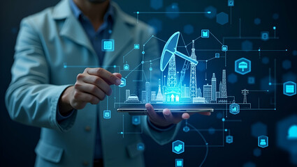 Comprehensive digitalization in the oil industry report exploring advanced IoT integration real time analytics and automation solutions to drive operational efficiency and innovation in  Photo Stock  