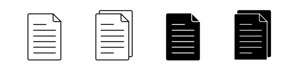 Fototapeta premium Paper document icon set. File, paper page icon symbol Vector illustration. 