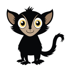 Cute Cartoon Black Cat Illustration