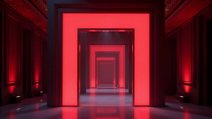Fototapeta premium Design a grand prom night entrance visual that merges bold architectural elements dramatic lighting and refined decor to orchestrate an unforgettable arrival experience for a prestigious event. in Ph