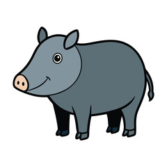 Cute Cartoon Tapir Illustration