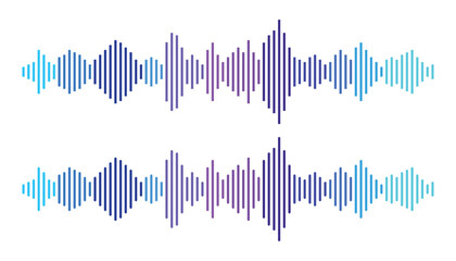 Abstract colourful gradient sound wave stripe lines equalizer isolated on transparent background. concept music, sound, technology