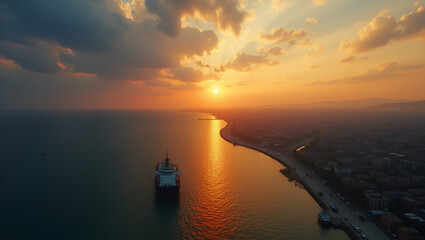 Naklejka premium Geopolitical Influence on Commodities: Analyzing Conflict Zones, Sanction Policies, and Regional Power Shifts Impacting Supply and Market Access - Photo Stock Concept with Left Space