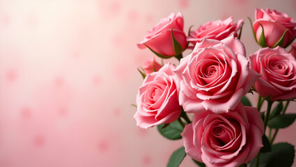 Elegant Mother's Day Roses: A Graceful Stock Photo with Lush Floral Accents and Artistic Composition, Perfect for Promotional Materials with Space for Text