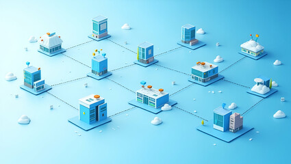 Fototapeta premium High Performance Cloud Scalability: Elastic Resource Management & Dynamic Load Balancing for Seamless Infrastructure Growth in Photo Stock Concept.