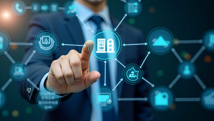 Naklejka premium Dynamic Workforce Productivity: Data-Driven Performance Analysis & Employee Engagement for Enhanced Operational Efficiency - Stock Photo Concept with Left Space