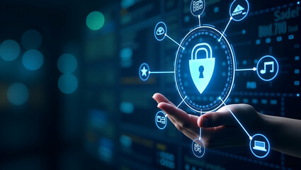 Obraz premium Advanced Digital Commodity Trading Systems: AI-Driven Analytics & Cybersecurity for Optimized Performance - Stock Photo Concept with Left Space