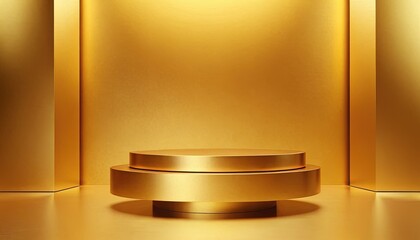 A stunning gold pedestal for showcasing products or honoring achievements. The image is meticulously designed, creating a luxurious and elegant aesthetic.
