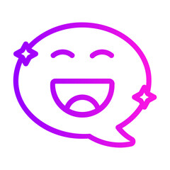 chat smile Line Gradient Icon