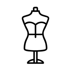 Dressmaker's mannequin outline illustration on white background  