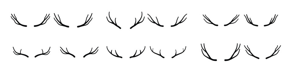 Deer Antlers Icon Set.