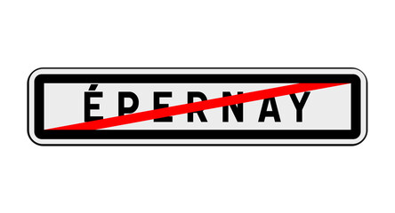 Panneau de sortie d'Épernay, Marne, Grand Est