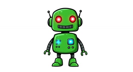 Cute cartoon robot character illustration