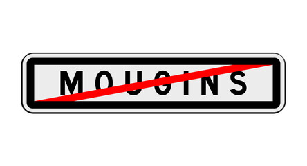 Panneau de sortie de Mougins, Alpes-Maritimes, Provence-Alpes-Côte d'Azur