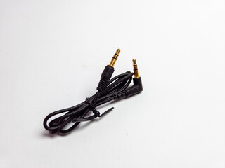 Aux audio jack cable. Isolated on white background
