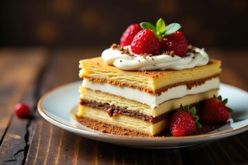 Classic Italian dessert, layers of coffee-soaked ladyfingers and creamy mascarpone , confectionery, background, sponge fingers