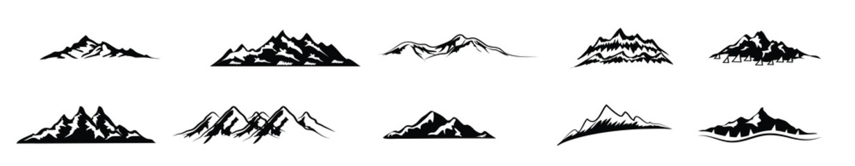 Snowy Mountain Peaks vector illustration