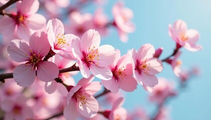 Obraz premium Delicate pink sakura blossoms in full bloom, intricate repeating pattern , japanese pattern, cherry blossom, blossom