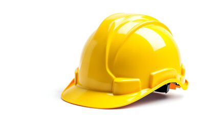 Fototapeta premium yellow helmet isolated on white