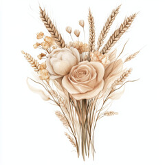 Elegant flower arrangement evokes warmth and beauty in this artistic design