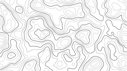 Obraz premium Mountain topographic map background. Contour Line Terrain Map Vector. Simple white topographic contour design with abstract geography theme, great for creative backgrounds.