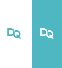 Modern Minimalist DQ Logo Design White and Teal Variations