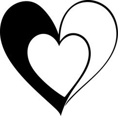 heart logo silhouette with white background