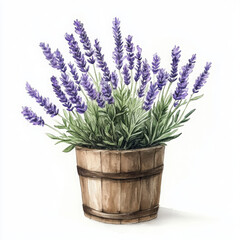Fototapeta premium Painted lavender in boho style exudes serene beauty