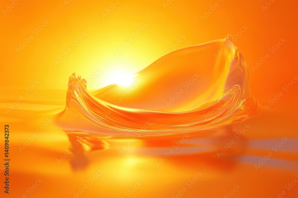 Fototapete glowing shape effect with a rising soft splash element
