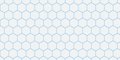 Seamless abstract blue hexagon pattern with a honeycomb design and geometric texture