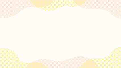 かわいい雲のイラストフレーム　ピンク　黄色　ベクター