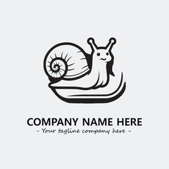 Snail illustration black and white for logo company vector image
