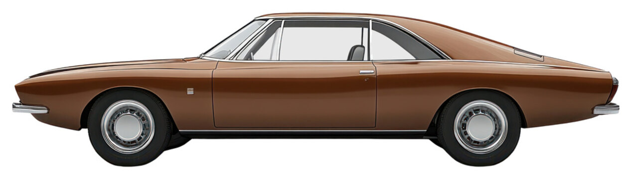 Fototapeta PNG Retro futuristic sport sedan automobile vehicle brown.