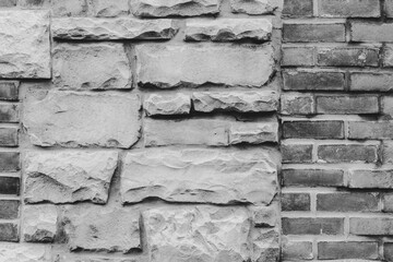 black and white brick and stone wall