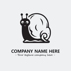 Snail illustration black and white for logo company vector image
