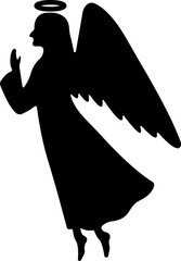 Angels with wings icon in flat style. isolated on transparent background. Symbol,