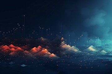 Geometric tech background featuring data flow visuals