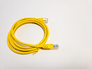 Ethernet LAN cable. Isolated on white background