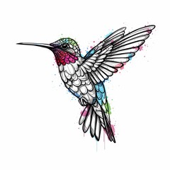 Obraz premium Beautiful Colorful Hummingbird Vector Image