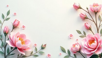 Fototapeta premium Delicate floral motif, soft pastel hues, elegant design, pastel, nature, marketing