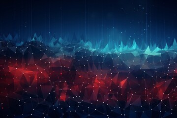 Geometric tech background featuring data flow visuals