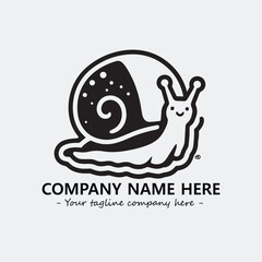 Snail illustration black and white for logo company vector image
