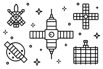 international space line art futuristic vision of deep space travel