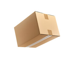 Brown parcel cardboard box flying png