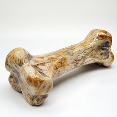 Fototapeta premium Large, intricately-detailed bone-shaped object in beige and brown tones