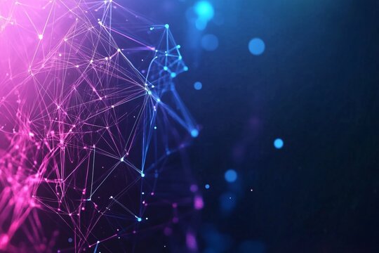 Geometric background combined with digital data flow